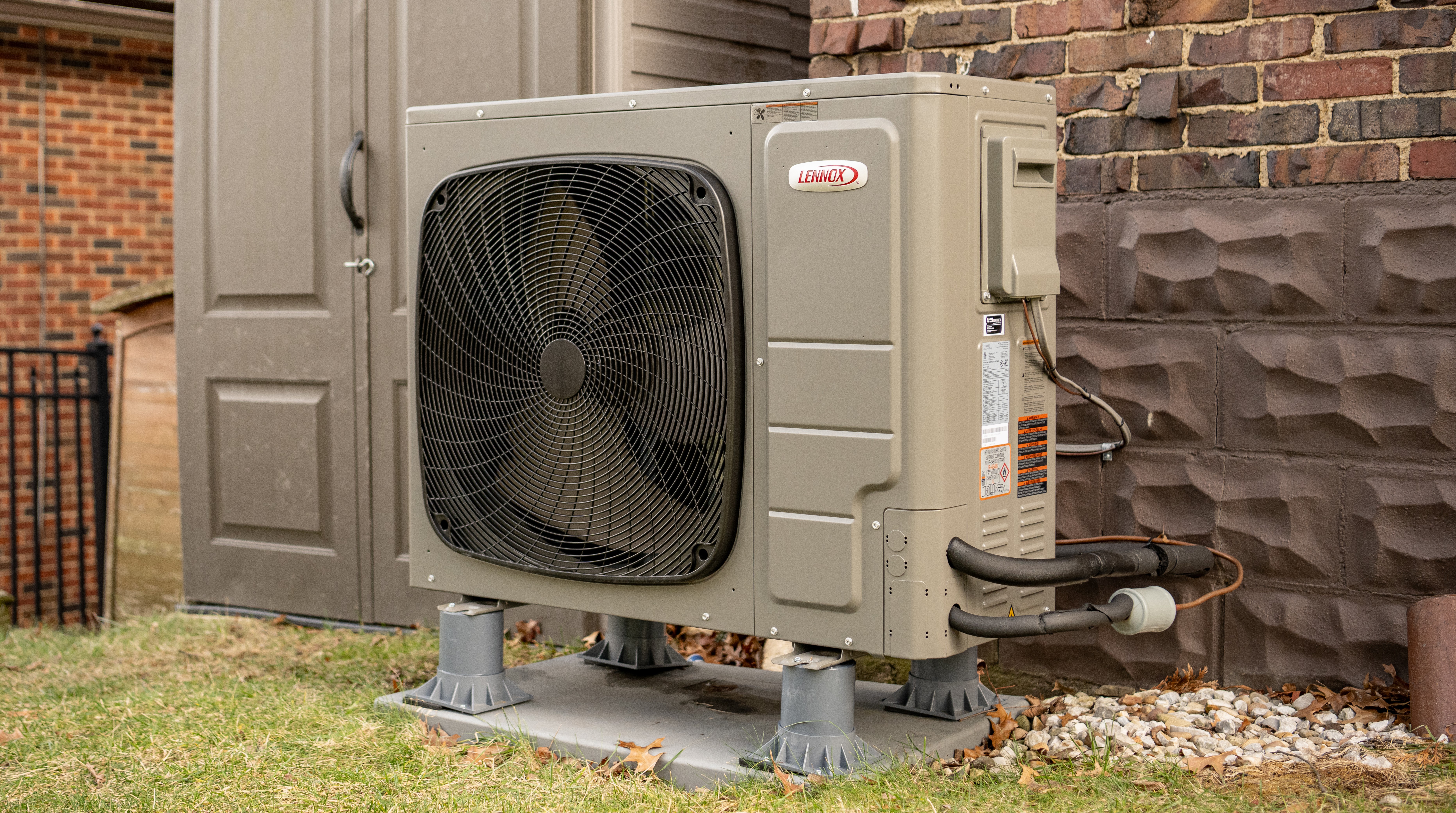 Heat pump outside home