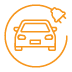 Orange car icon with outlet plug