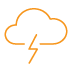 Lightning and cloud line graphic