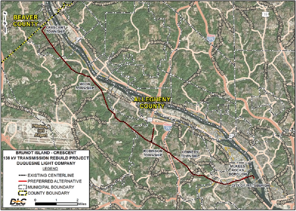 duquesne light power outage map Brunot Island Crescent Transmission Reliability Project duquesne light power outage map